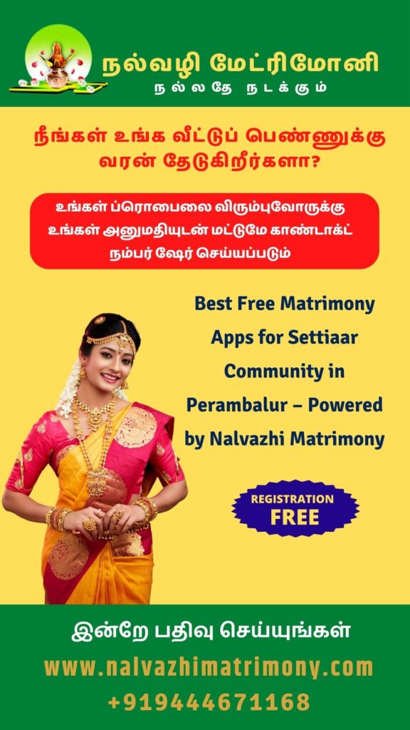 Best Free Matrimony Apps for Settiaar Community in Perambalur
